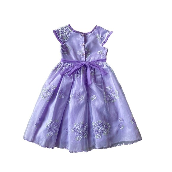 New Jona Michelle Girls 7 Purple Special Occasion Party Dress Floral NEW - Picture 2 of 5